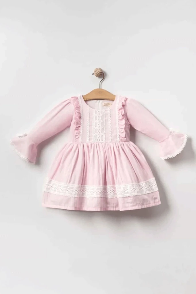 Lina Kız Çocuk Elbise - PEMBE