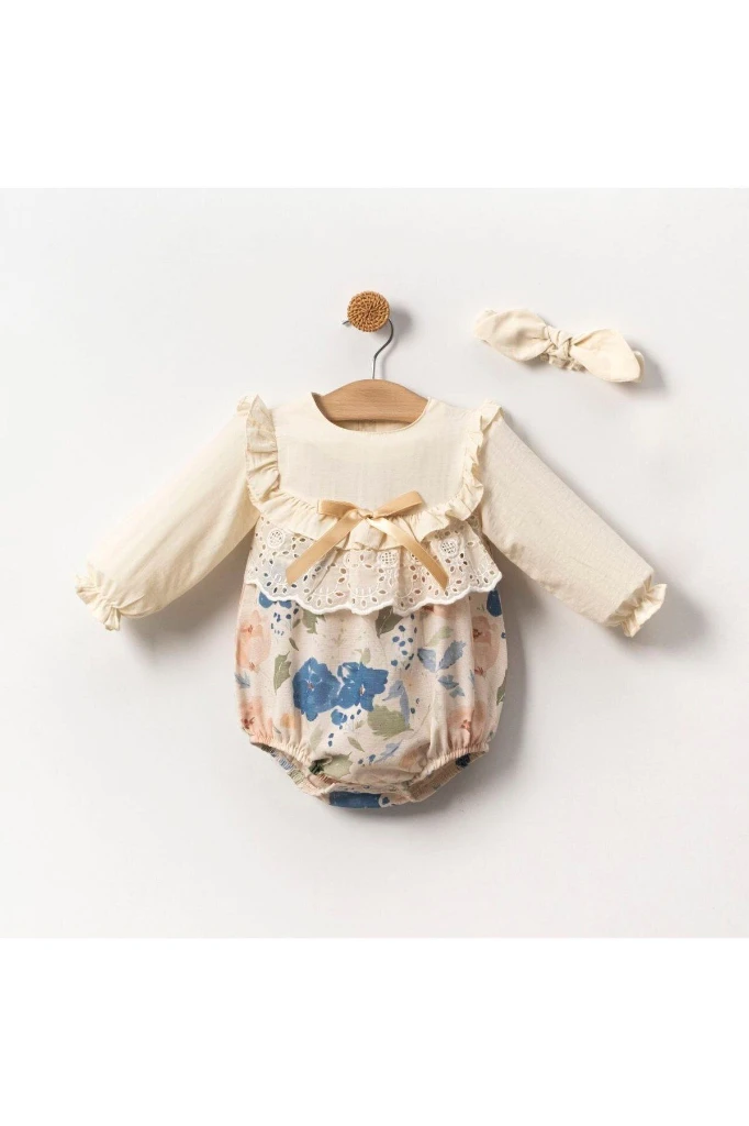 Mandy Kız Bebek Romper - MAVİ