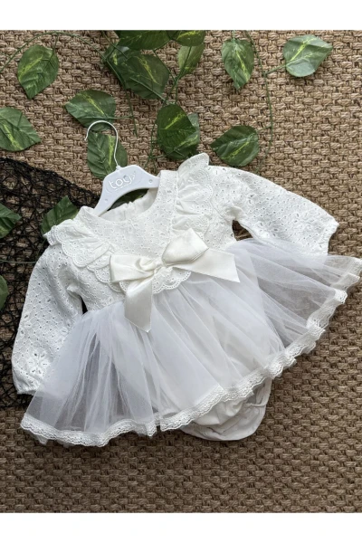 Arya Kız Bebek Romper - BEYAZ
