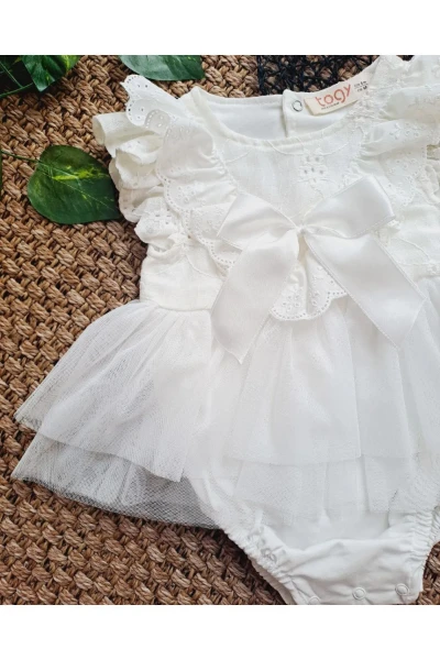 Ayliz Beyaz Yumuşak Tütü Romper - BEYAZ