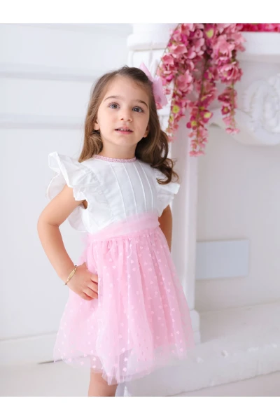 Heart Kız Çocuk Elbise - PEMBE