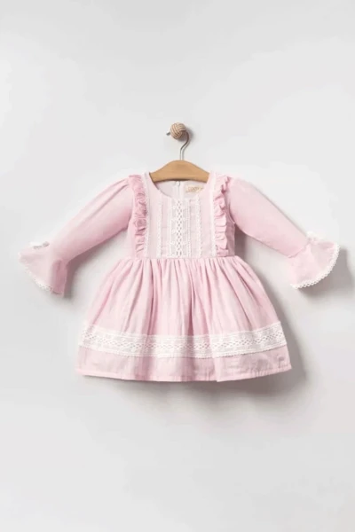 Lina Kız Çocuk Elbise - PEMBE