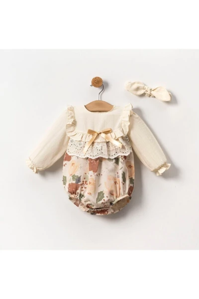 Mandy Kız Bebek Romper - KİREMİT