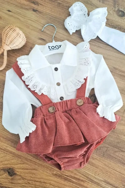 Melinda Kız Bebek Salopet  - KİRAMİT