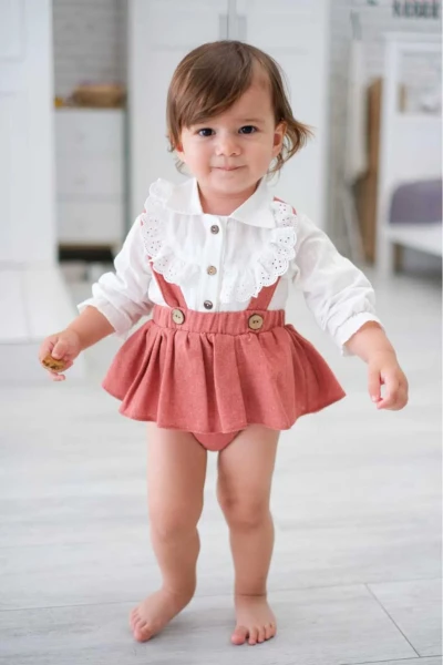 Melinda Kız Bebek Salopet  - KİRAMİT