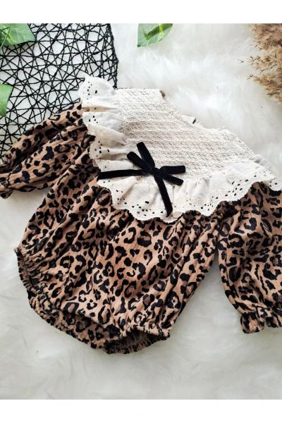 Stella Kız Bebek Romper - KAHVERENGİ