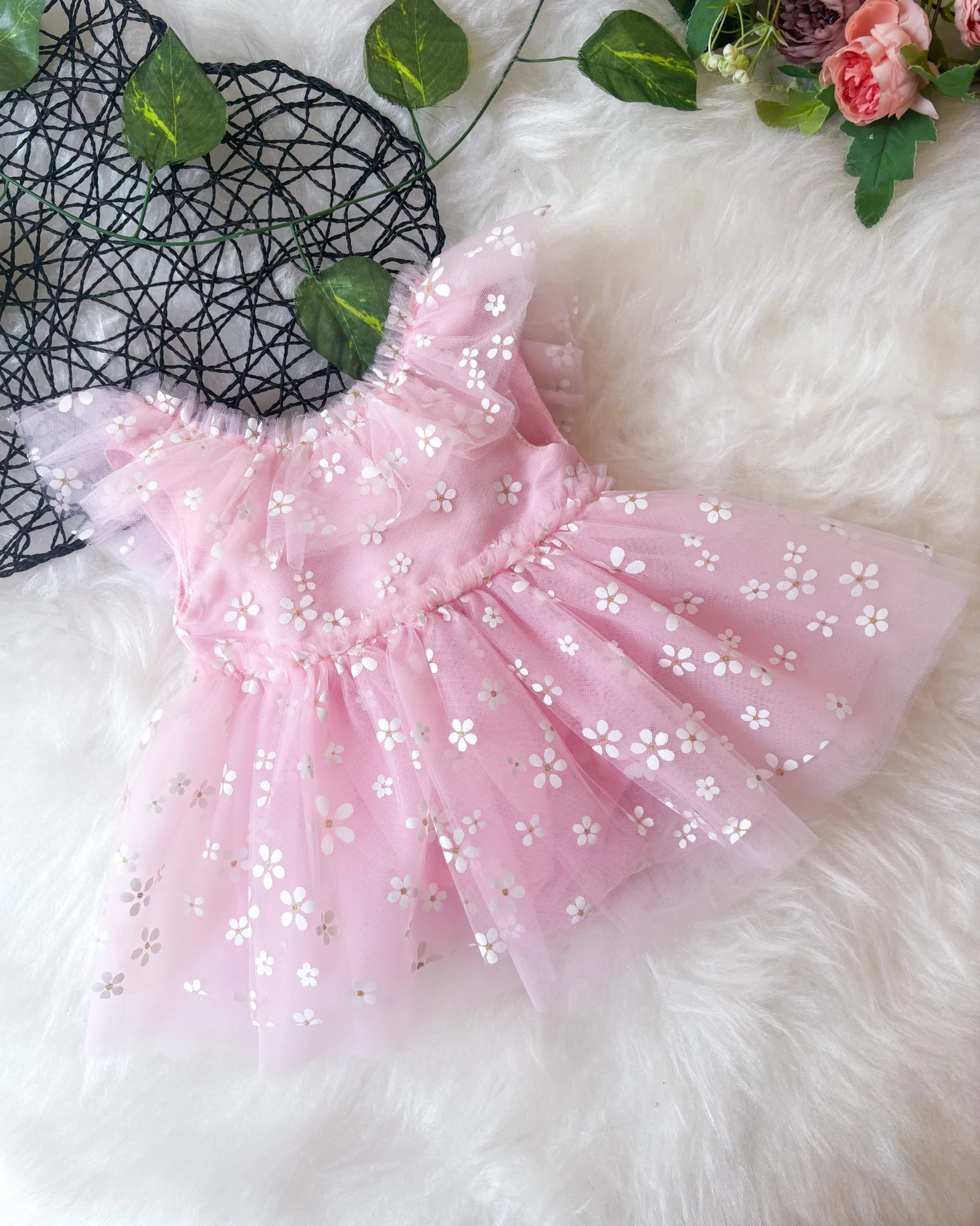 Dora Papatya Kız Bebek Romper (OUTLET) - PEMBE