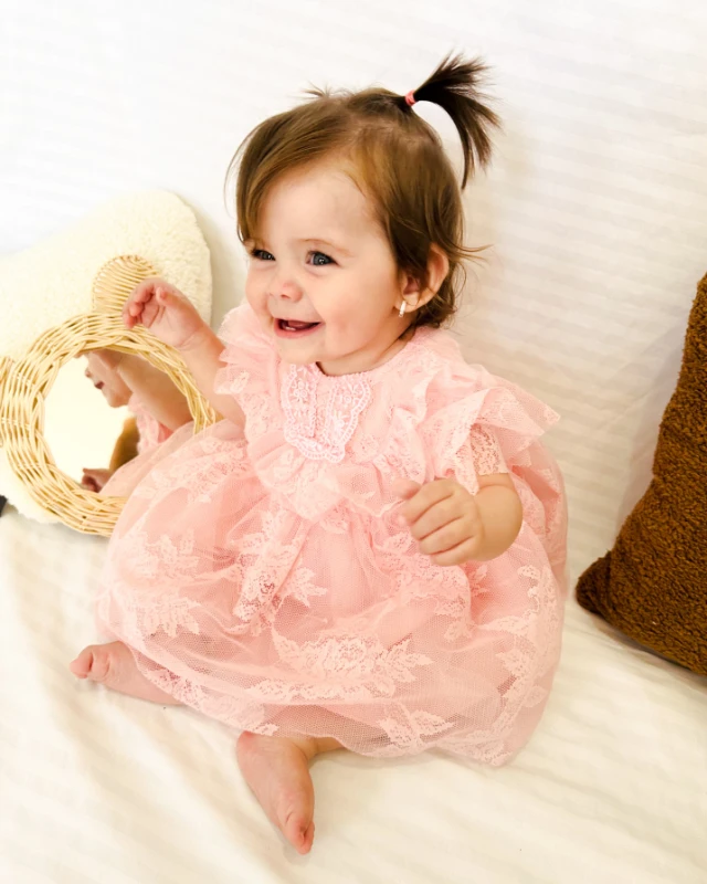 Yasemin Kız Bebek Elbise - PEMBE