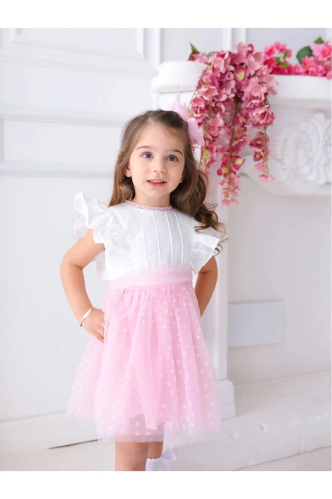 Heart Kız Çocuk Elbise - PEMBE
