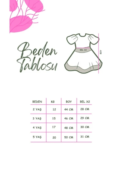 Heart Kız Çocuk Elbise - PEMBE