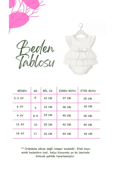 Liya Bandanalı Kız Bebek Romper - PUDRA