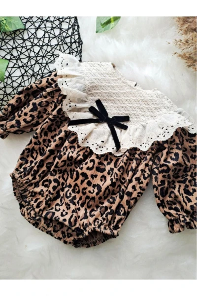 Stella Kız Bebek Romper - KAHVERENGİ