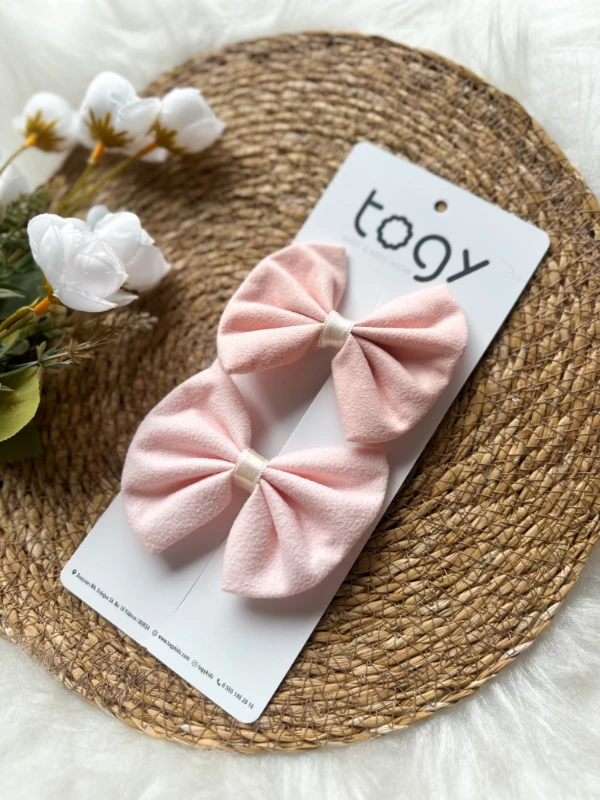 Pudra Fiyonk Kız Çocuk Bebek 2 Li Toka Seti - PUDRA